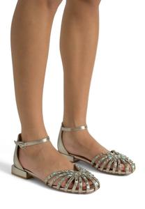 Балетки с ремешком на щиколотке Alma en Pena, цвет Bronce