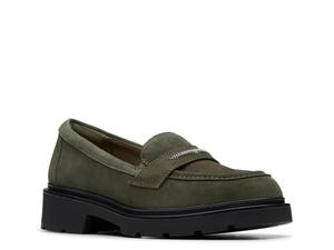 Лоферы Clarks Lauryl Step Loafer, Olive Green Suede