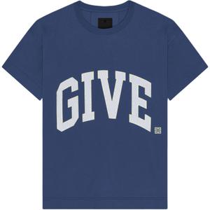 Футболка с вышитым логотипом Givenchy, синий