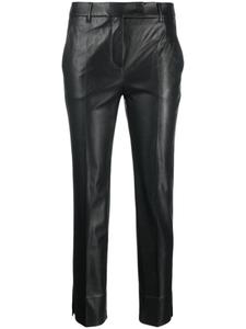 Incotex узкие брюки из искусственной кожи, черный
