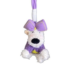 Стильный кулон с бантом, плюшевый брелок в виде тибетской горной собаки, высота 15см MERCONSER, фиолетовый