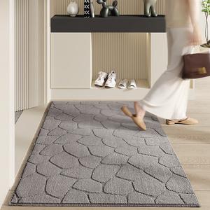 Dajiang Ковер 90х150 см для прихожей, износостойкий, грязеотталкивающий, Ailuya Light Gray