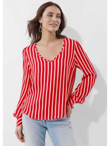 Alba Moda Блузка кораллового/кремового/полосатого цвета