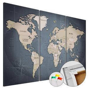 Картина карта Artgeist Anthracitic World, 80 см цвет schwarz/braun