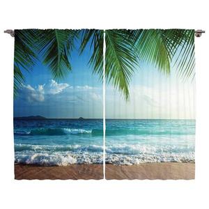 Штора twentyfour Ozean I (2 шт), 225 см, синий/зеленый