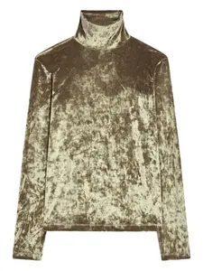 Бархатная футболка с высоким воротником DRIES VAN NOTEN