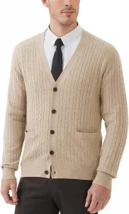 Мужской кардиган Kallspin из шерстяной смеси с V-образным вырезом и карманами