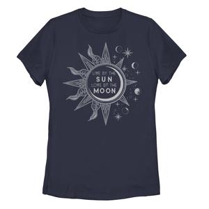 Футболка с рисунком Sun Moon Phases для юниоров «Love by the Moon», темно-синий