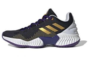 Кроссовки Adidas Pro Bounce 2018, белый/черный/фиолетовый/золотой