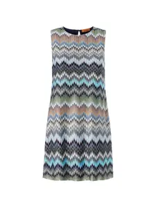 Мини-платье без рукавов с зигзагообразным узором Missoni, синий