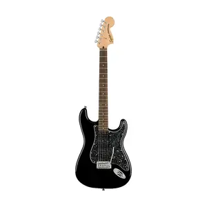 Электрогитара Squier FSR Affinity Series Stratocaster с черной перламутровой накладкой, гриф из лауреля, черный цвет