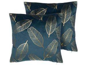 Подушка Beliani 2 шт FREESIA, 45x45x45 см цвет blau/gold/petrol