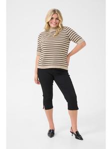 KAFFE curve Свободный вязаный свитер KClizzy, цвет «перьевой серый» / «черная полоска»