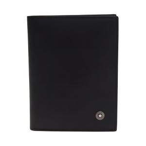 MONTBLANC Блестящий кожаный картхолдер из коровьей кожи для мужчин черный