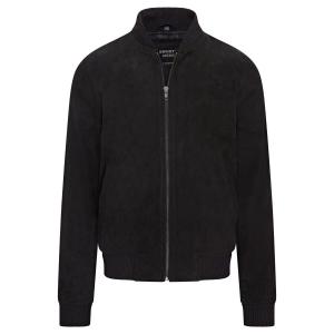 Мягкий университетский бомбер ma 1 из козьей замши для даляня Infinity Leather, черный