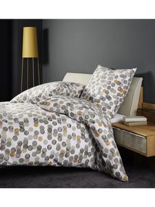 Janine Постельное белье из тонкой фланелевой хлопчатобумажной ткани цвета «Давос» серо-охристо-желтого оттенка