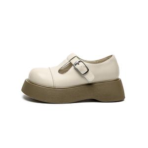 FIVE PLUS Женские туфли Мэри Джейн на платформе 5 см бежевые, цвет Beige