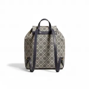 TORY BURCH T Monogram регулируемый ремень рюкзак из коровьей кожи с тканевой спинкой Women's Marine Blue