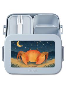 Mr. & Mrs. Panda Дизайн бенто-бокса со знаком зодиака Рак, выполненный в пастельно-голубых тонах (без пояснений)