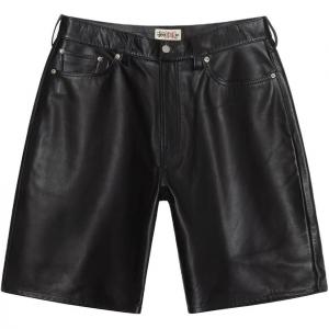 Большие кожаные шорты Stussy, черный
