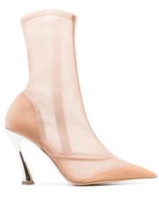 Mugler сетчатые ботильоны, нейтральный цвет