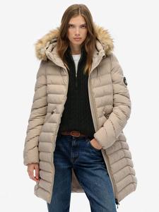 Курка Fuji Faux Fur с капюшоном средней длины Superdry, Chateau Gray