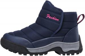 Легкие водонепроницаемые зимние сапоги с меховой подкладкой, удобные, термо, противоскользящие, уличные сапожки на шнуровке Generic, Dark Blue
