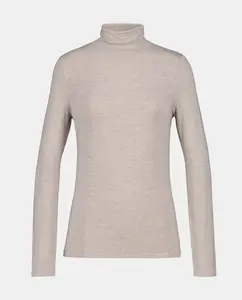 Женская футболка с длинным рукавом и воротником-стойкой Easy Wear, бежевый