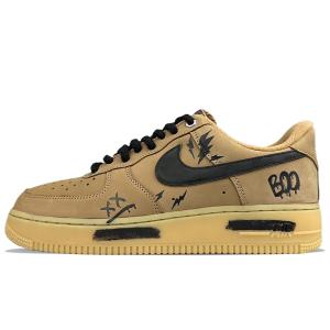 Nike Air Force 1 нескользящие и износостойкие легкие низкие кроссовки для скейтбординга унисекс black brown