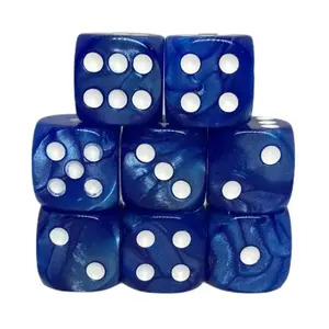d6 18 мм Синий мрамор с белым (12), Game Dice - Marble (Role 4 Initiative)