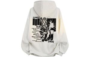 Толстовка Unisex Hooded Moderate Heavyweight ZIAREL, белый heather серый