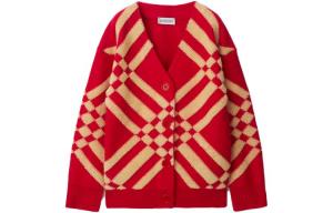 Детская вязаная куртка Burberry красная