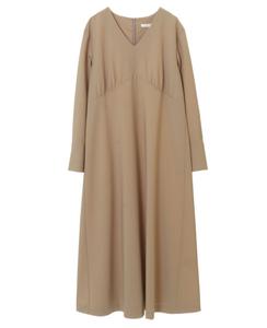 Платье с V-образным вырезом из шерсти и нейлона Plain People, цвет Beige