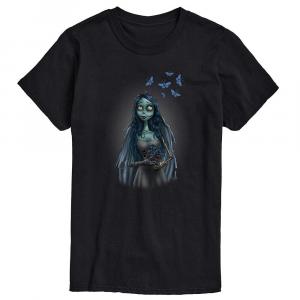 Мужская футболка с рисунком Corpse Bride Butterfly Licensed Character, черный