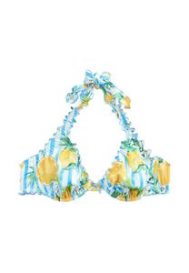 Топ бикини Next Bikini top, White Blue Stripe Lemon Print/Blue