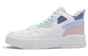 Скейтбордические кеды женские средней высоты Feather белый/светло-персиковые розовый 361°