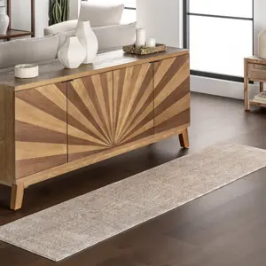 Коврик с бахромой Sevilla Medallion nuLOOM, 61x244 см, светло-коричневый