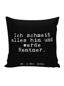 Подушка Mr & Mrs Panda 40x40 Ich schmeiß alles hin, черный