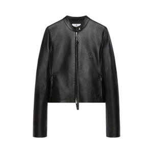 Куртка Courrèges City Zipped Leather Biker Jacket, Black