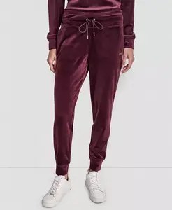 Женские джоггеры Platinum Velour с логотипом из стразов Slim Fit Dkny, красный