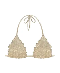 Бикини-Топ из люрекса в форме треугольника Mc2 Saint Barth, желтый