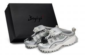 Adidas Женские повседневные туфли FOS SEEULATER MULE с низким верхом, устойчивые к истиранию, черные, серые, серебристые