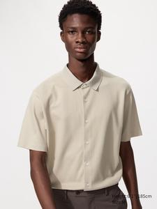 Поло AIRism из хлопкового пике (на пуговицах) Uniqlo, 30 natural