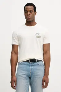 Хлопковая футболка Tommy Hilfiger, бежевый