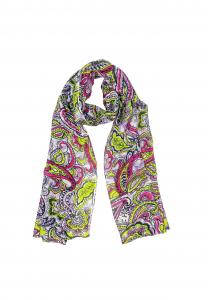 Яркий шарф Grashopper с узором пейсли Collezione alessandro, белый