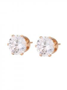 Faina Женские серьги-гвоздики из розового золота и белого цвета