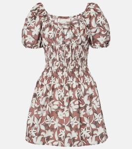 Мини-платье из хлопкового поплина с цветочным принтом Faithfull, Plumeria