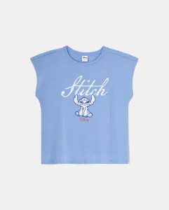 Женская пижамная футболка с принтом Stitch Easy Wear, светло-голубой