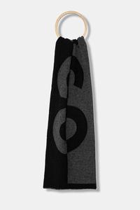 Шарф с шерстью Hugo, черный