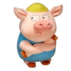 Индивидуальная игривая плюшевая кукла Piggy высотой 35см/45см/55см CHUNTUSHU, синий